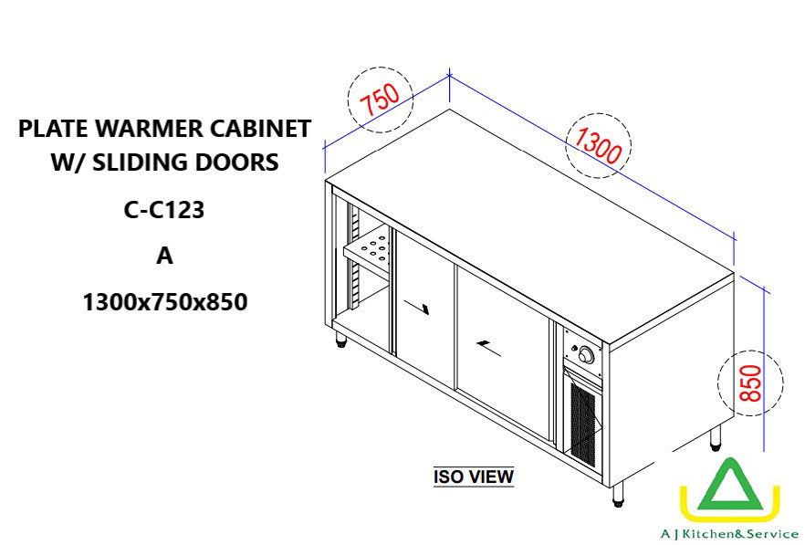 C-C123 PLATE WARMER CABINET W/ SLIDING DOORS