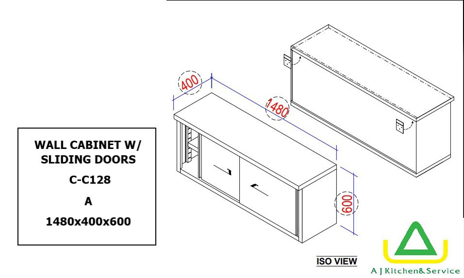 C-C128 WALL CABINET W/ SLIDING DOORS